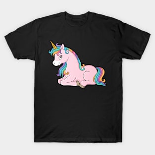 Colorful Unicorn Sitting T-Shirt